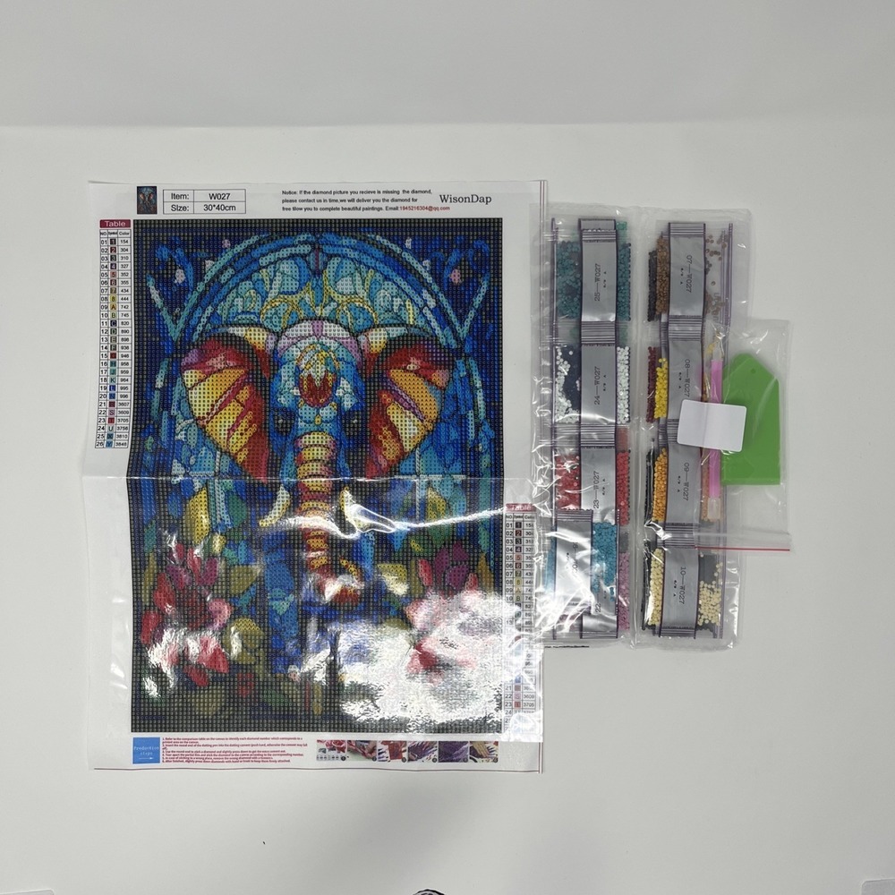 5D Diamond Paint By Number Kit Elephant 10x14 New